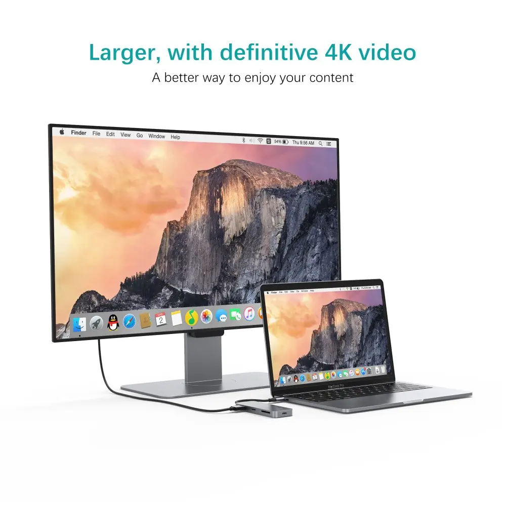 QacQoc GN30C алюминия USB C концентратор с 3 0 Порты 4 К HDMI Card Reader Тип Мощность доставки для