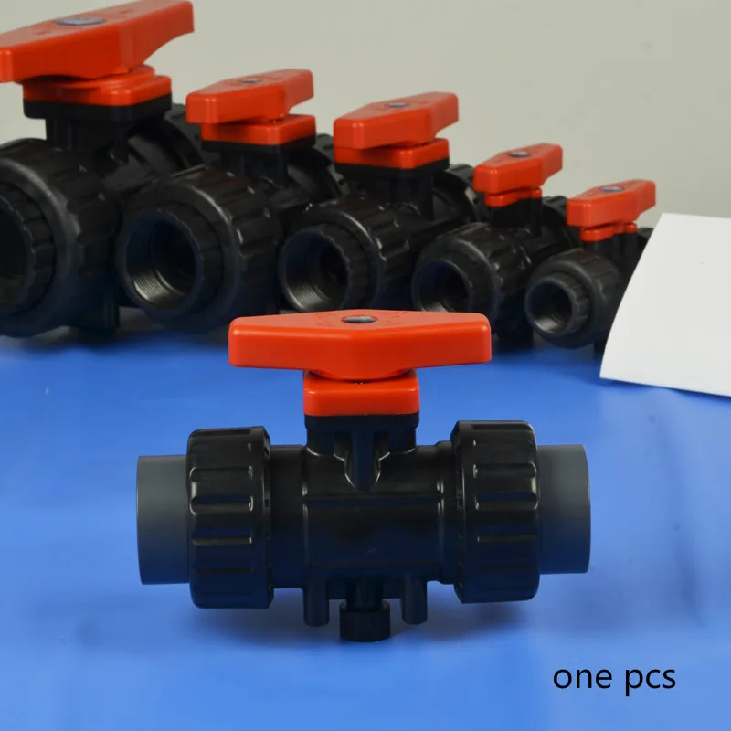 

DN15 DN20 DN25 UPVC Ball Valve Union PVC Double Ball Valve Ceramic Core Manual ball valve Plastic