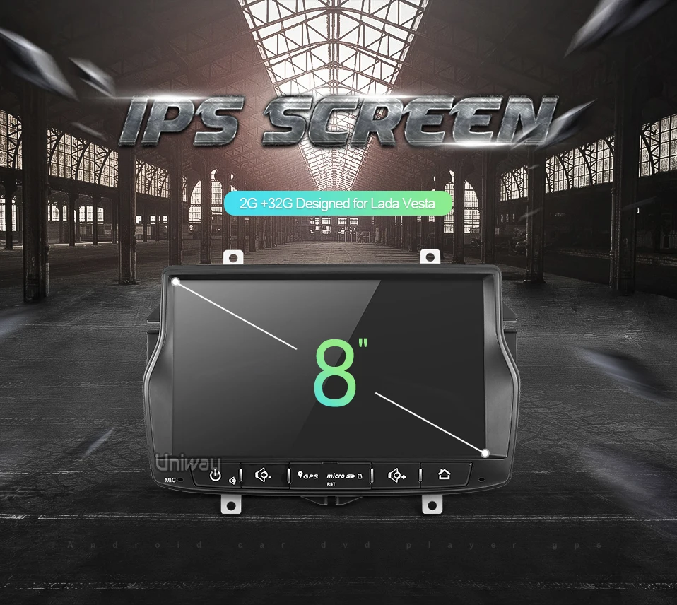 Flash Deal uniway ALD8071 android 8.1  car dvd for Lada Vesta with one din car radio gps navigation Audio multimedia IPS touch screen 1