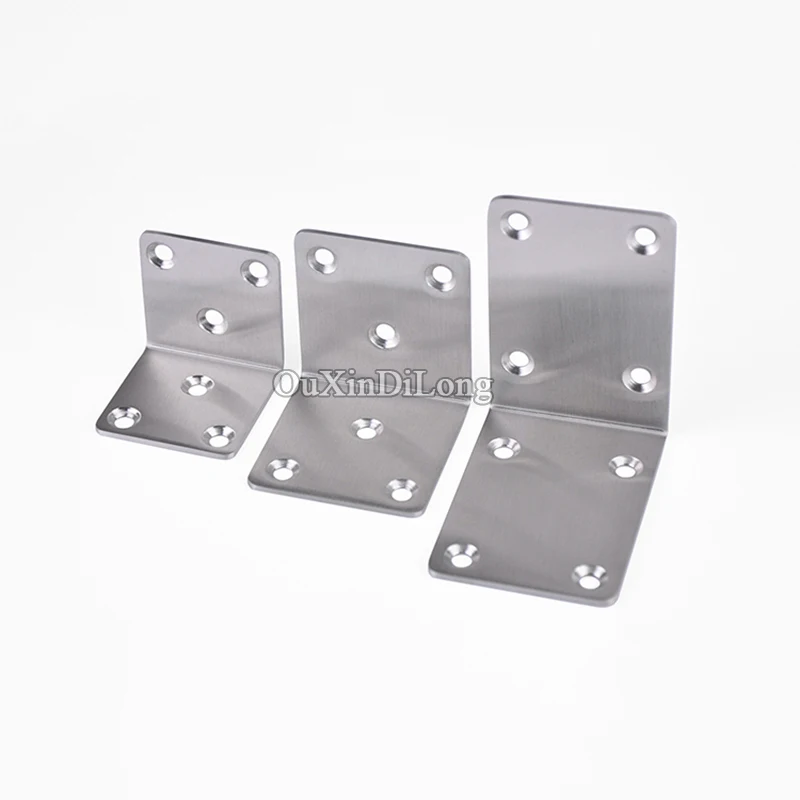 NEW 100PCS Stainless Steel Corner Brackets Furniture Fixing Joining