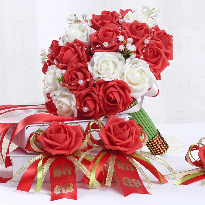 Yaran Artificial flowers Hands Wedding Band flower Bouquet Party Home