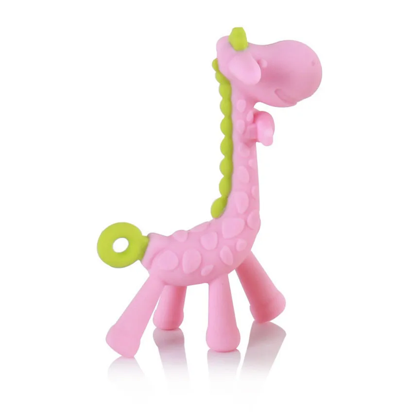 Мультяшная форма жирафа детский Прорезыватель силиконовый без бисфенола А младенческой Прорезыватель игрушка новое ожерелье подвесная игрушка для детской активности