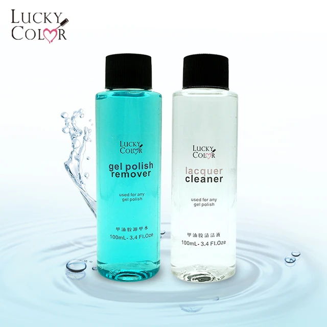 Nail Varnish Remover lucky color gel nail polish remover soak off liquid 100ml surface sticky residue remover uv gel nail cleaner degreaser cap clip