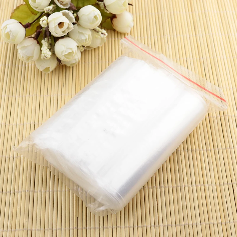 Пластиковые сумки 8x12 см ювелирные изделия Ziplock молния Замок закрываемый полимерный чистый упаковочный мешок 500 шт/партия
