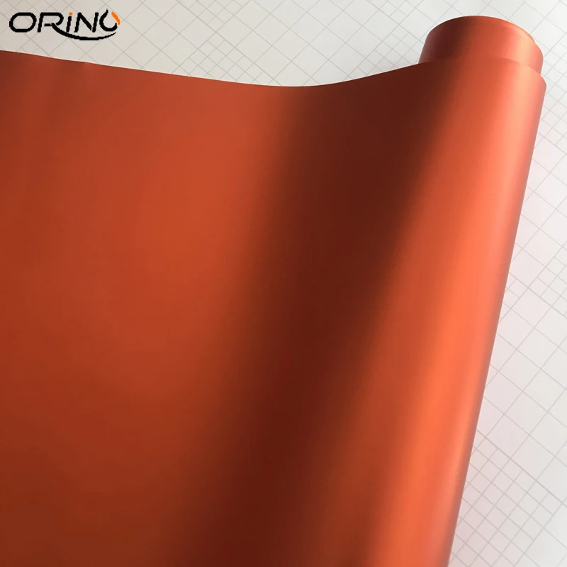Orange Matte Metallic Vinyl Film Wrap-1