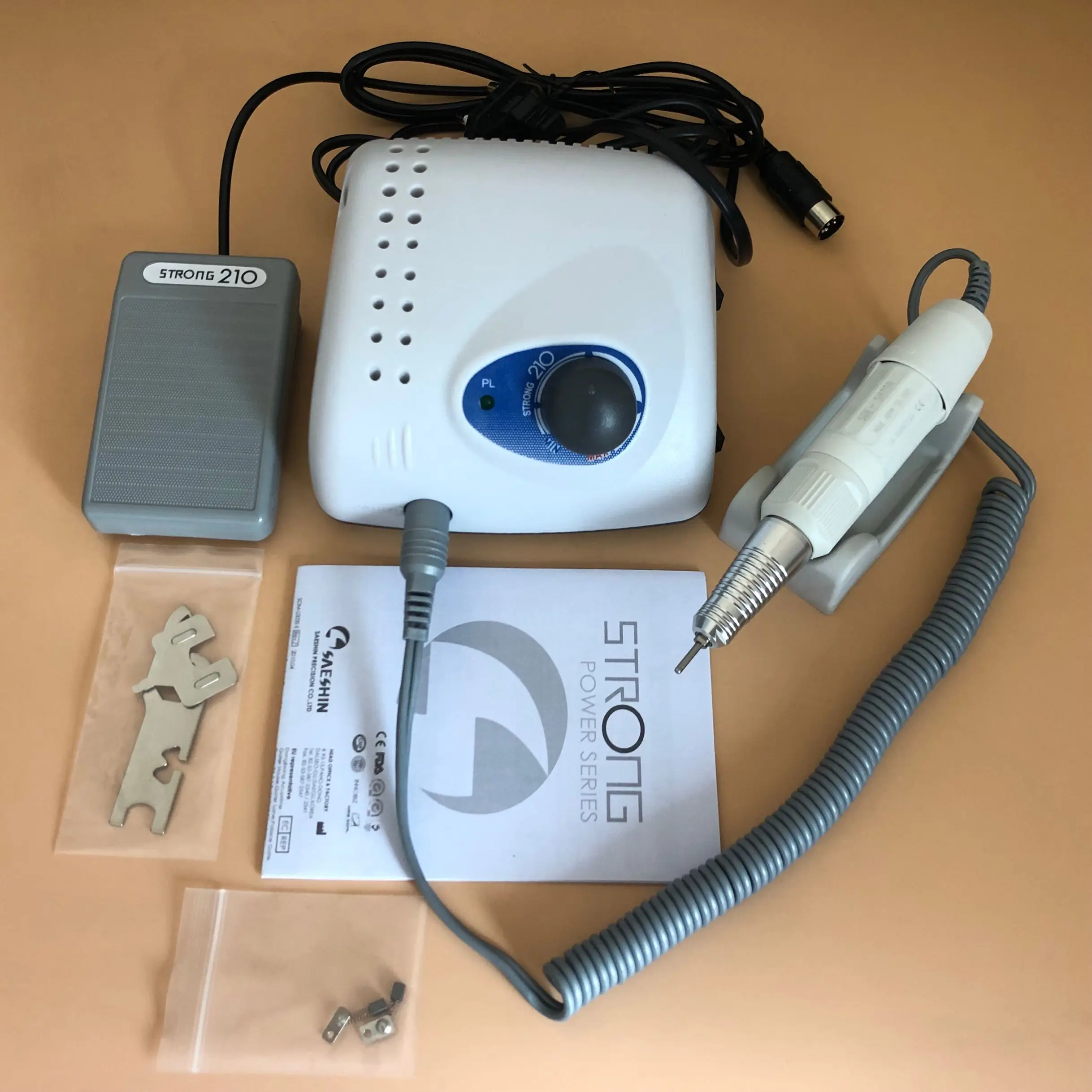 Dental Lab MARATHON Micromotor saeshin 210 Polishing High speed SDE-SH20N white Handpiece 2.35mm CE