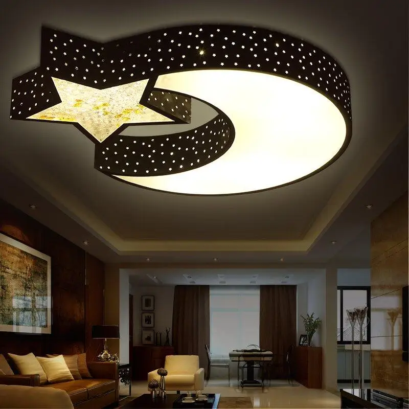 Creative Led Ceiling Light Personality Boy Girl Bedroom Creative Led Ceiling Light Personality Boy Girl Bedroom Romantic Crystal Lamps Children Lamp Star Moon Za In Lights From
