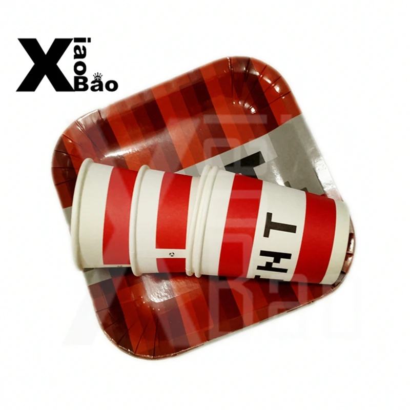 

200Pcs Pixel Game Party Paper Plate Dishes Red TNT Green Mind craft Cups Birthday Christmas Decoration Tableware Kit Supplies