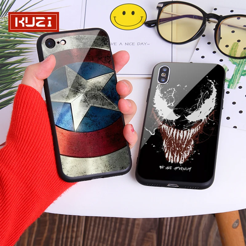 

KUZI marvel venom Phone Bag Case 7 7S Protect mobile phone soft case For iphone 7 7S Phone Bag Case Half Wrapped Case