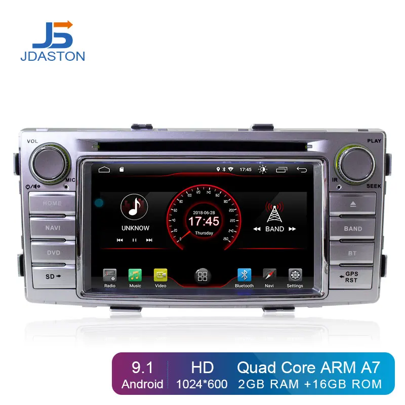 

JDASTON Android 9.1 Car DVD Player For Toyota HILUX 2012 - 2015 Din Car Radio GPS Navigation Stereo Multimedia Bluetooth WIFI