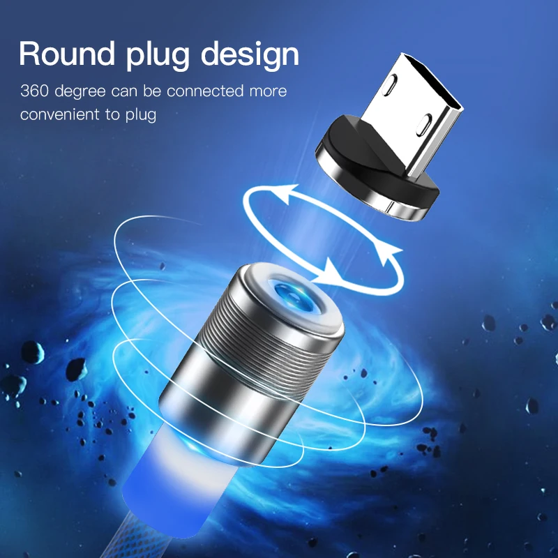 ! ACCEZZ Магнитный Usb зарядный кабель для IPhone 8 X XR XS MAX Micro usb type C Магнитная Зарядка samsung