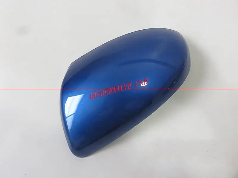 QDAEROHIVE Side Mirror Covers Caps chrome door mirror cover high quality car styling for for Mazda 3 1.6 - Цвет: blue left