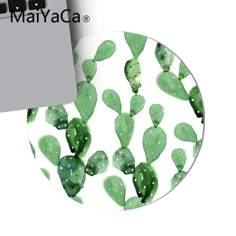 Maiyaca кактус сочные альпаки акварельные игры круглый коврик для мыши игровая мышь подкладка для коврика для ПК ноутбук для геймеров Настольный коврик - Цвет: 20x20cm