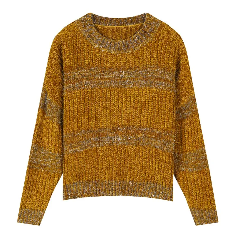 New Oversized Sweater Woman Casual ComplexO-Neck Glittering Striped Women Pullover Streetwear Sweater Femme Tops Girl Sweater New Oversized Sweater Woman Casual ComplexO-Neck Glittering Striped Women Pullover Streetwear Sweater Femme Tops Girl Sweater