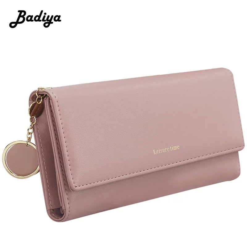 

Chic Korean Fashion Leather Wallet for Women Solid Trifold Purse with Zipper Phone Pocket Credit Card Holders Female Money Bags