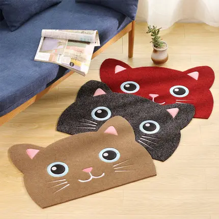 

50*70cm semicircle Shape Cat Cartoon Floor Mat Anti-slip Floor Kitchen Carpet Rugs Tatami Toilet Tapete Rug Porch Doormat