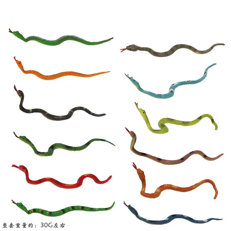 

12PCS snakeS animals models figures figurines set toys Lovely Cute plastic decorate Gift For Children Collection