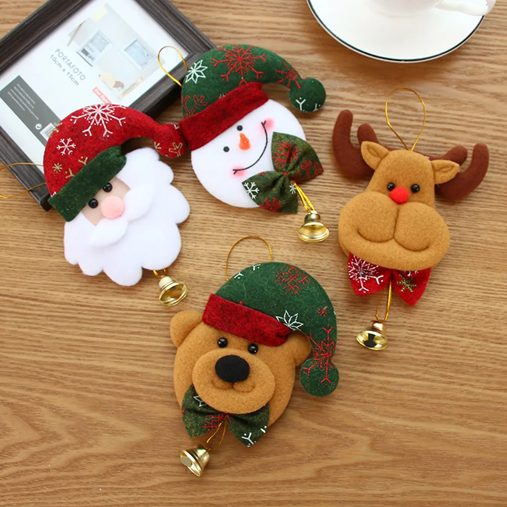 

Christmas Ornaments Hanging Xmas Santa Jingle Bell Dolls Pendant Christmas Tree Decorations Navidad New Year Gifts #J2