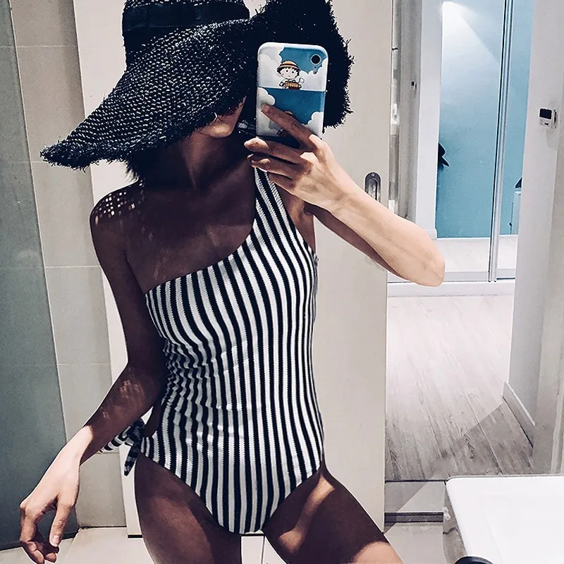 

Bikini Push Up Sexy One Shoulder Piece Swimsuit Triangle Swimwear Swimsuit beach summerswimming suit for women Lace Bikini
