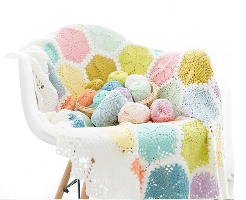 

TPRPYN 1Pc=50g Cotton Yarns combed cotton Crochet cord thread Parquet Blanket Sweater Scarf Weave Material Science line