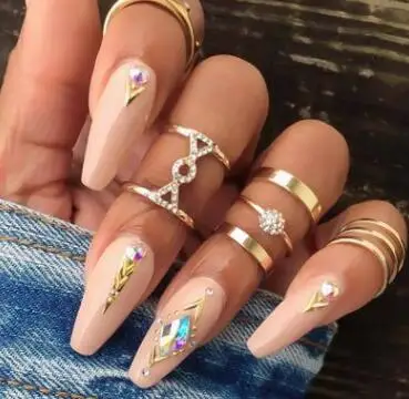 5Pcs/set Bohemia Retro Crystal Ball Simple Hollow Punk Personality Knuck Silver Open Ring Women Wedding Anniversary Gift | Украшения и