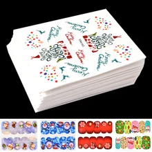 45 шт очаровательные рождественские переводные наклейки для ногтей, наклейки снежинка, колокольчики, смешанный дизайн, печать, украшения для ногтей