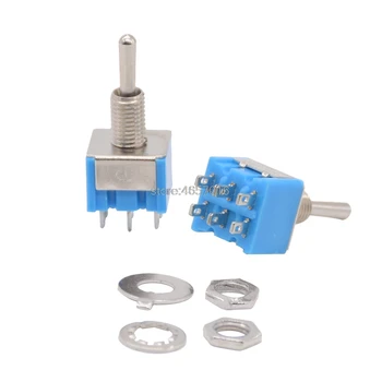

10PCS/LOT MTS-203 ON-OFF-ON 6 Pin 3 Position Mini Latching Toggle Switch AC 125V/6A 250V/3A MTS203