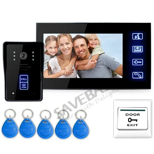

HOMSECUR 7" Video Door Phone Intercom Doorbell Home Security Camera Monitor RFID Keyfobs