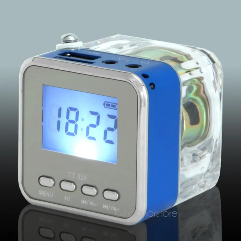 40 NIZHI TT-028 разноцветный громкий динамик светодиодный дисплей портативный мини стерео динамик USB FM для iPhone/MP3/PC - Цвет: Синий