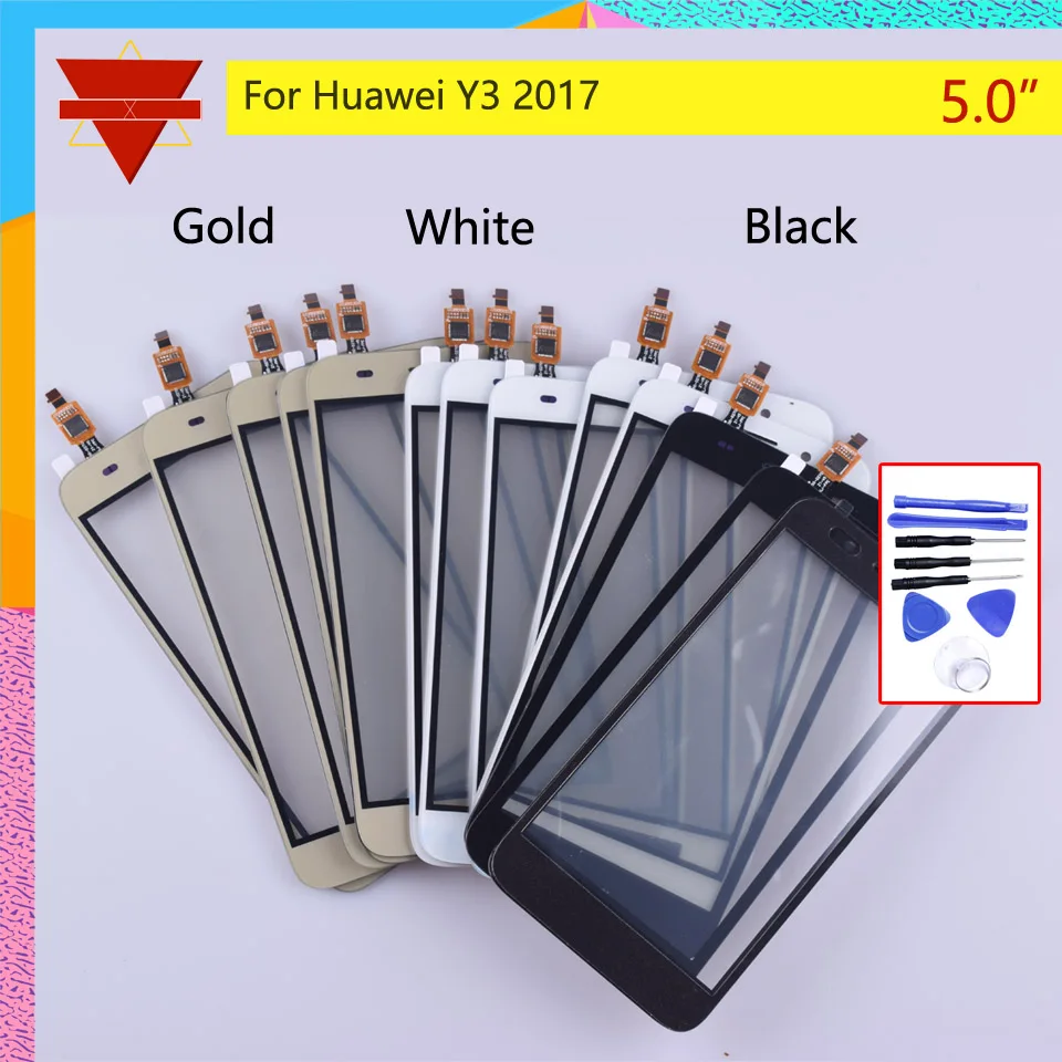 Новинка сенсорный экран 5 0 дюйма для Huawei Y3 2017 Женский Сенсорный сенсорное стекло