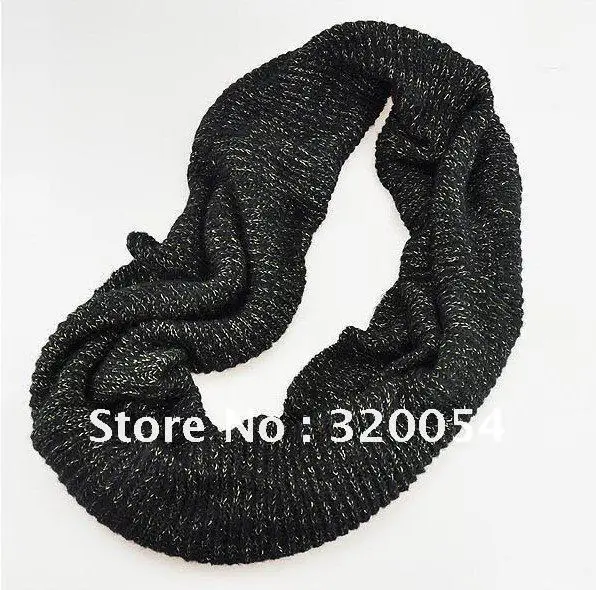 1 шт., Корейская версия, Женский вязаный золотой шарф, универсальный шарф-воротник, шаль, красный, темно-кофейный, черный
