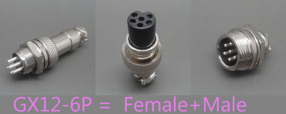

(1PC/PACK) GX12-6pin Male & Female 12mm Wire Panel Connector Aviation Plug Circular Socket Plug