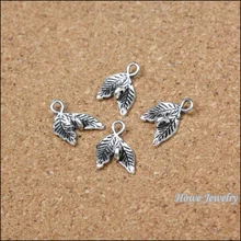 60 шт винтажный цинковый сплав Шарм в античном стиле кулон «Серебряный листок» fit браслет ожерелье металлические ювелирные изделия Аксессуары для изготовления