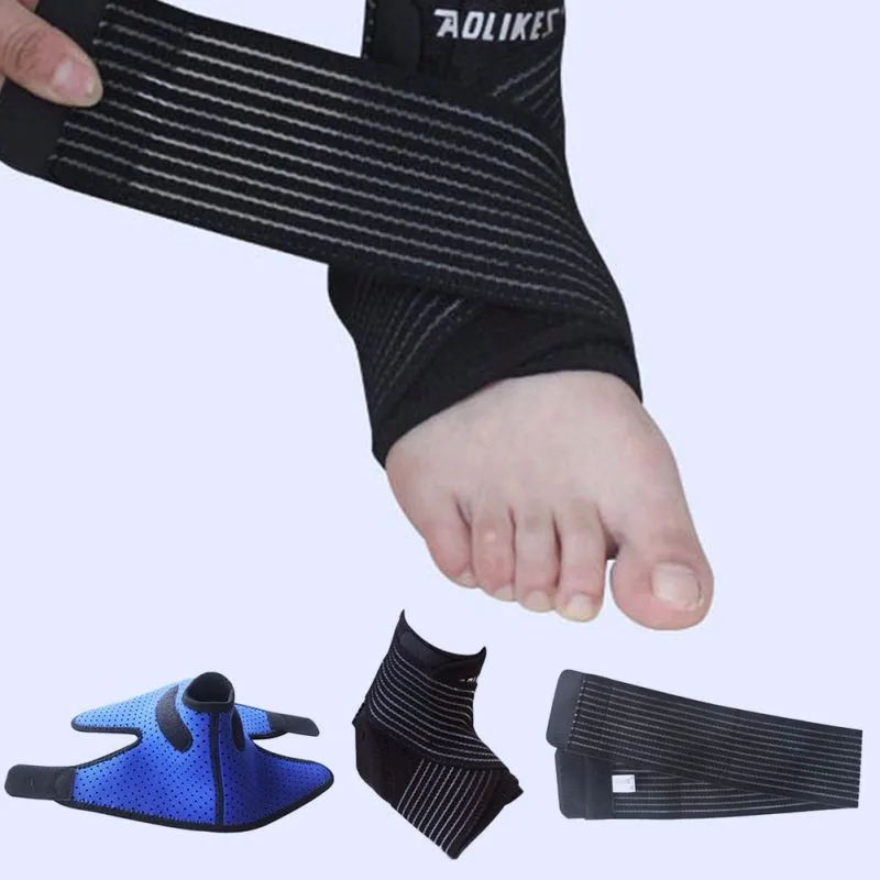 Поддержка лодыжки регулируемая спортивная эластичная поддержка щиколотки подкладка со стяжкой для защиты ног футбольная баскетбольная Защитная 1 шт