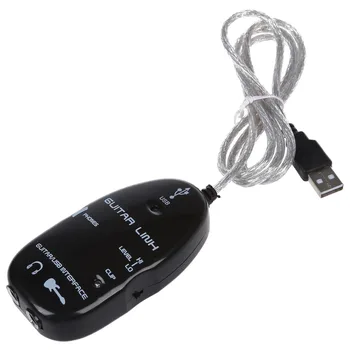 

Black Guitar to USB Interface Link Cable Audio Adapter for PC/MAC Recording