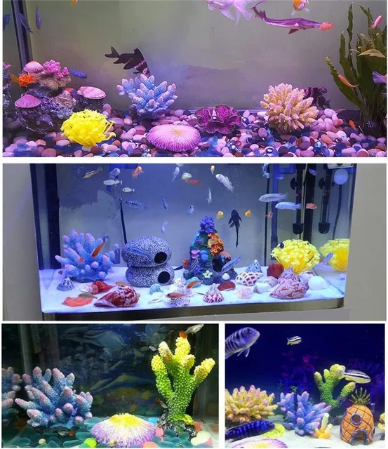 Lioobo Artificial Coral Plant Aquarium Ornament Plant Fish Tank Decorations Resin Rock Stone Decorative Reef Landscape White Coral Ornaments Pet Supplies Urbytus Com