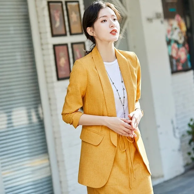 Womens Formal Work Suit Pants Black Grey Ladies Career Dress Suit Set Blazers and Pants Plus Size Uniform Pantsuits S-3XL 4XL