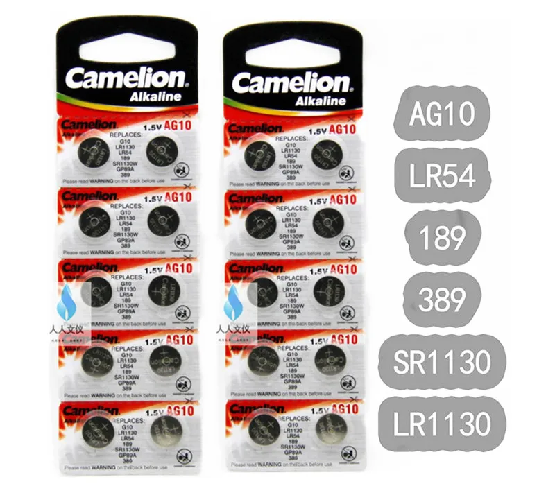 20X 100 Genuine wholesale Camelion LR54 189 AG10 L1131 SR1130 G10