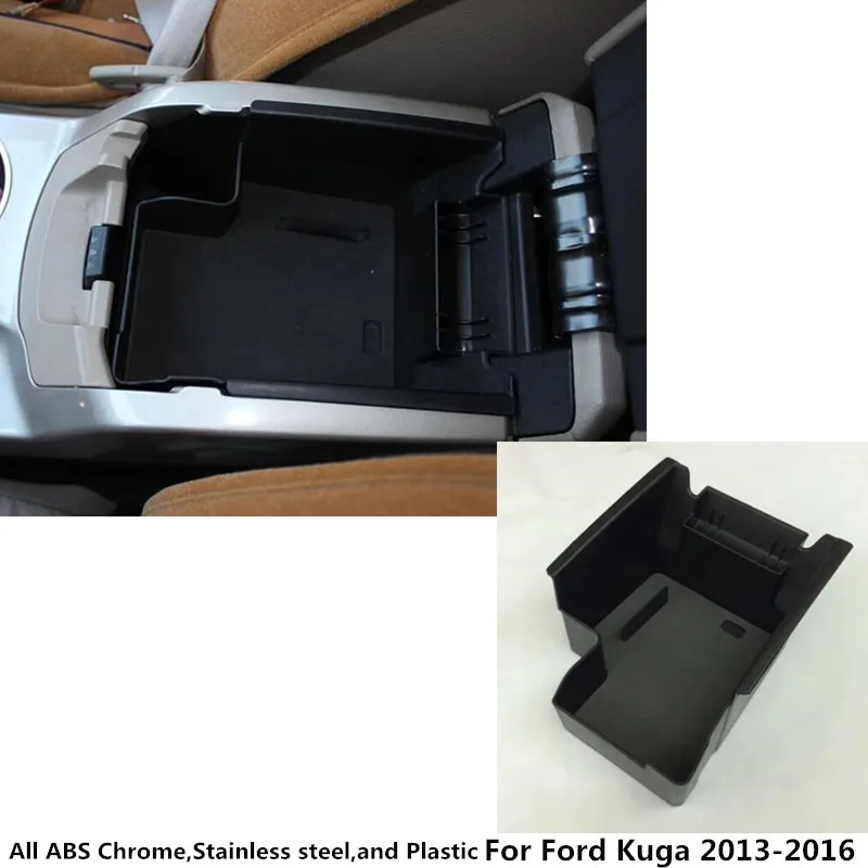

car styling body Inner Storage trim Container Center Console Cup Holder gear box frame armrest For Ford Kuga 2013 2014 2015 2016