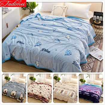 

Blue Thick Blanket Adult Kids Child Student Soft Bed Cover 120x200 150x200 180x200 200x230 230x250 Bedspreads Sheet Pad for Sofa