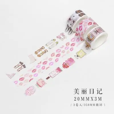 3 рулона/пакет набор декоративного скотча Васи Любовь жизнь тема бумага маскировки ленты японский васи ленты DIY Скрапбукинг стикер - Цвет: P