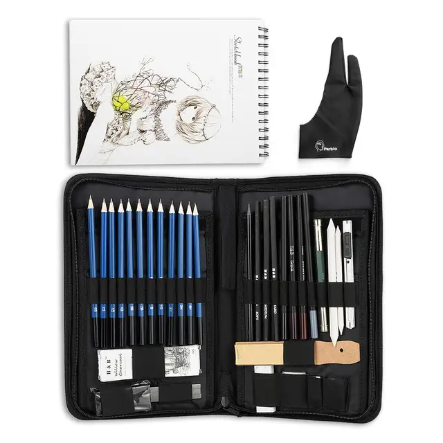 Us 1601 11 Offhb 3240 Pieces Art Supplies Sketch Tool Set With Graphite Pencils Pastel Pencils Paper Erasable Pen And Zippered Carry Case In