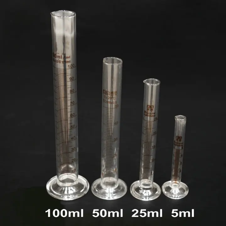 3 шт./лот 50 мл Градуированный стеклянный измерительный цилиндр со шкалой линии для химии лабораторных экспериментов