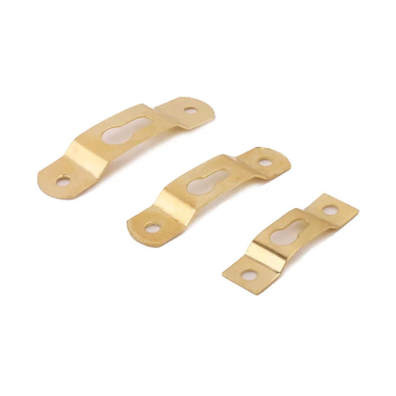 

30pcs Golden Picture Frame Hanger hooks Metal Keyhole Fasteners for Mirror Photo Frame clock home decor