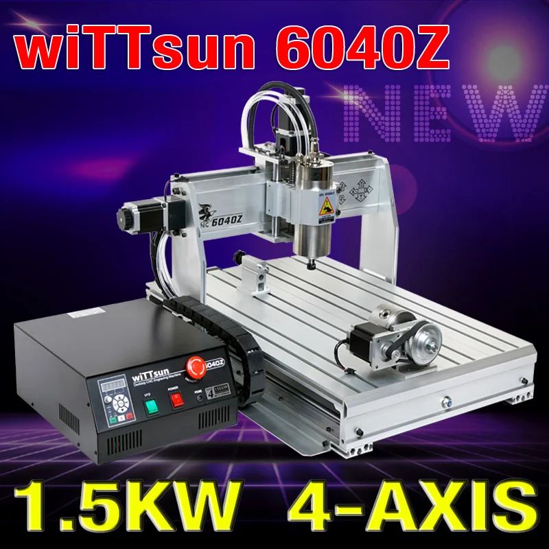 

USB ! 4 axis 6040 cnc router ( 1.5KW spindle ) cnc engraving machine / pcb milling machine / wood carving router engraver