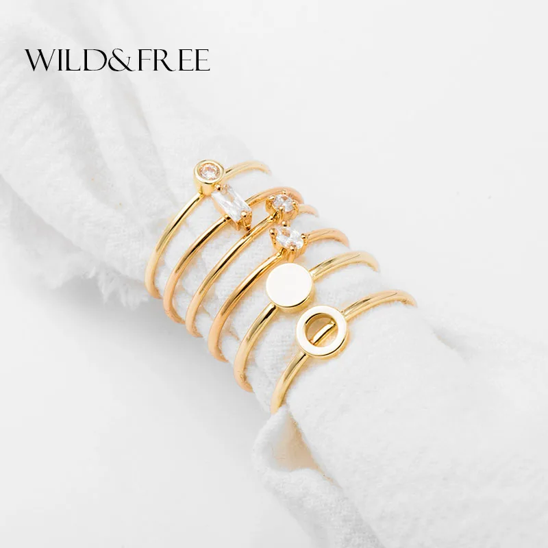 Wild & Free модное ювелирное изделие 6 шт набор колец золотого и серебряного цвета