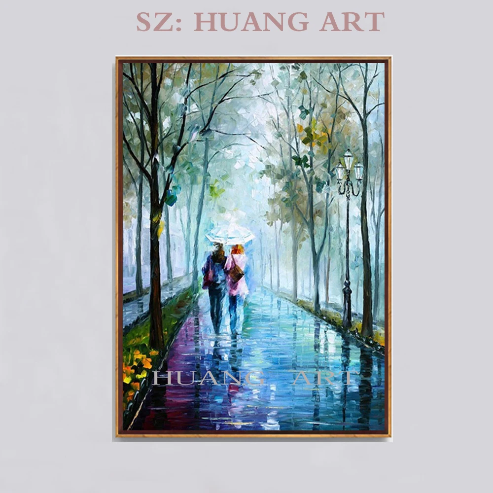 Unframed 100% Handpainted Modern Colorful Tree Palette Knife Oil Painting On Canvas Wall Art Pictures For Home Decoration | Дом и сад