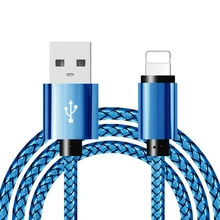 Cable de carga USB 3m Ultra largo de nailon metálico para iPhone 5 5S 6 6S 7 8 Plus SE X XR XS Max cargador rápido Cable de sincronización de datos USB