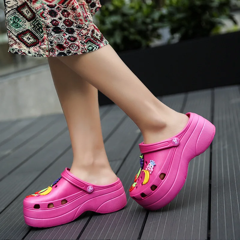 Beach Sandals Flip Flop Women Summer Croc Clogs Slip On Garden Platform Casual Water Aqua Swimming Classic Shoes Increase Height