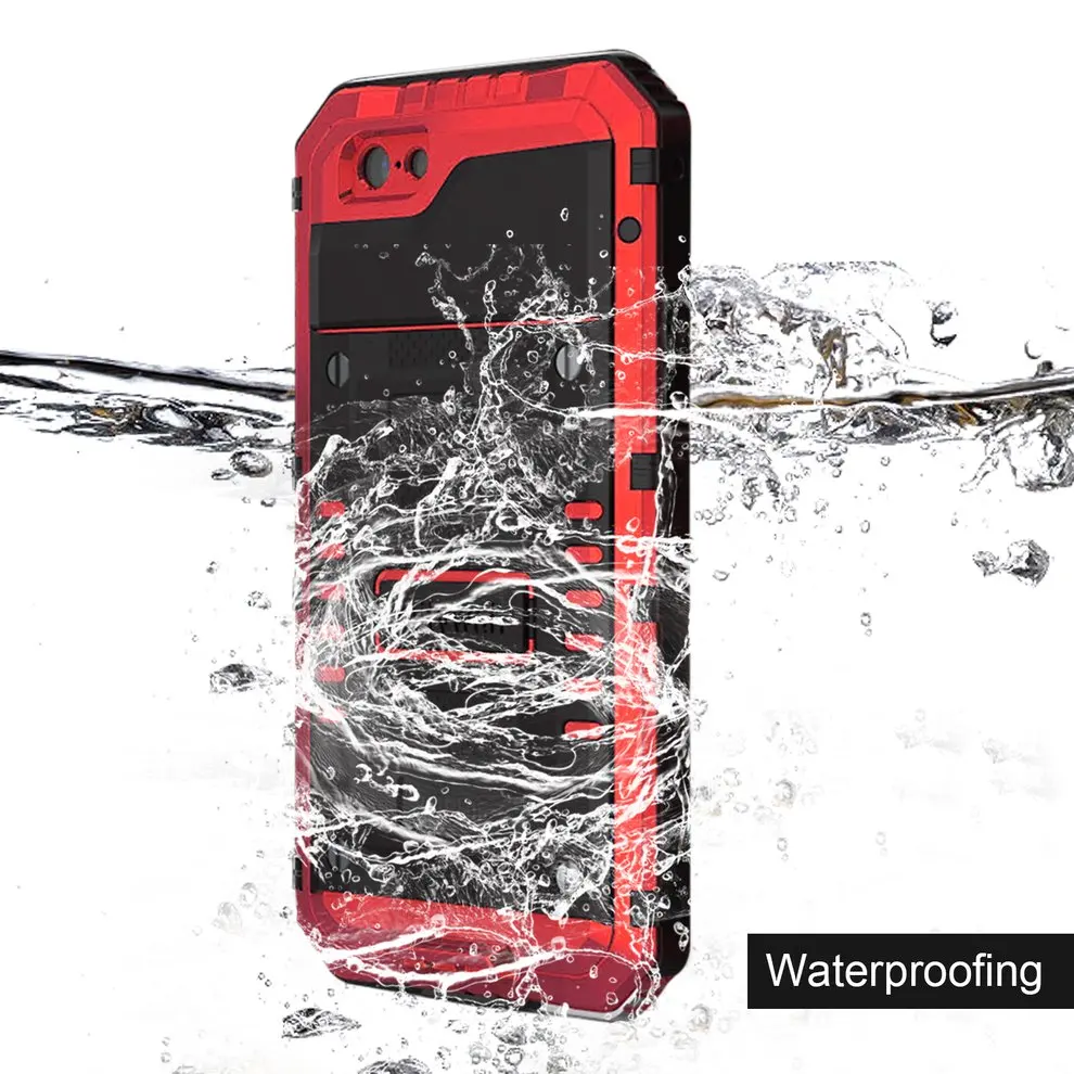 

5 Pcs Red Mobile Phone Protective Case Hard Cover Full Protected Waterproof Scrape Resistance Shockproof For iPhone 6/6S Plus
